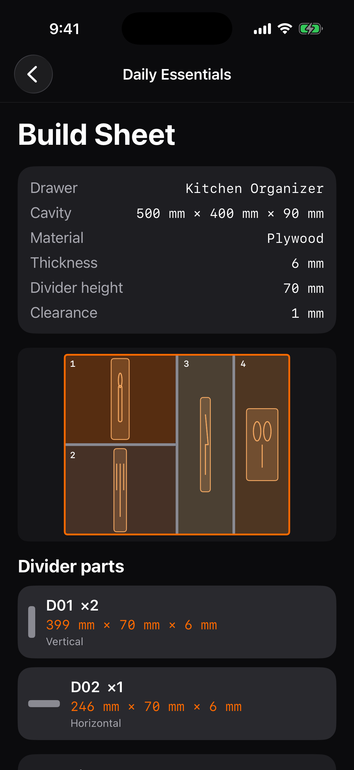 Build Sheet